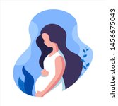 pregnant woman logo modern flat ... | Shutterstock .eps vector #1456675043