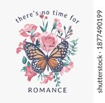 romance slogan with butterfly... | Shutterstock .eps vector #1877490199