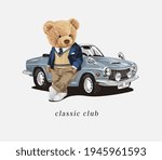 classic club slogan with bear... | Shutterstock .eps vector #1945961593
