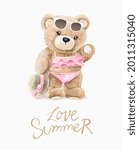 love summer slogan with cute... | Shutterstock .eps vector #2011315040