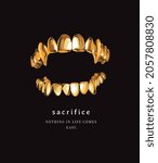 sacrifice slogan with golden... | Shutterstock .eps vector #2057808830