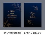 set of modern floral luxury... | Shutterstock .eps vector #1754218199