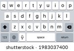 iPhone Light Mode Keyboard. Isolated Light Keypad With English Qwerty Alphabet . Vector illustration