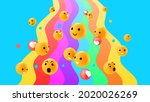 diverse 3d emotion faces... | Shutterstock .eps vector #2020026269
