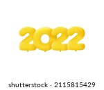yellow 3d number 2022 balloon... | Shutterstock .eps vector #2115815429