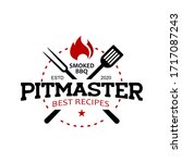 pitmaster barbecue logo stamp... | Shutterstock .eps vector #1717087243