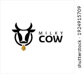 Simple Cow Logo Animal Head...