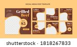 grilled beef social media post... | Shutterstock .eps vector #1818267833