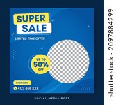 super sale social media post... | Shutterstock .eps vector #2097884299