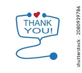 thank you  badge with heart and ... | Shutterstock .eps vector #2080939786