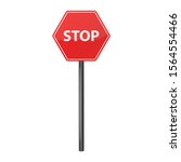 road symbol  stop sign vector... | Shutterstock .eps vector #1564554466