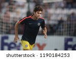 Small photo of Thessaloniki, Greece - September 20, 2018. Chelsea's defender Marcos Alonso warms up before an UEFA Europa League match between PAOK FC and Chelsea FC.