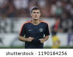 Small photo of Thessaloniki, Greece - September 20, 2018. Chelsea's defender Andreas Christensen warms up before an UEFA Europa League match between PAOK FC and Chelsea FC.