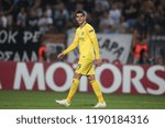 Small photo of Thessaloniki, Greece - September 20, 2018. Chelsea's striker Alvaro Morata during an UEFA Europa League match between PAOK FC and Chelsea FC.