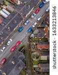 Small photo of Overhead aerial footage of terrace housing in one of Stoke on Trent's poorer areas, poverty and urban decline, council and social housing, immigration and council housing crisis, West Midlands