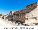 Small photo of Monte Alban, Oaxaca de Juarez, Mexico, 1st of January 2019, A mayan pyramid of Monte Alban