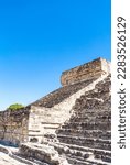 Small photo of Monte Alban, Oaxaca de Juarez, Mexico, 1st of January 2019, A mayan pyramid of Monte Alban