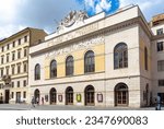 Small photo of Rome, Lazio, Italy, 7th of August 2023, The Teatro Argentina (English, Theatre Argentina) is an opera house and theatre located in Largo di Torre Argentina.