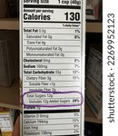 Small photo of Nutrition label on a box of cereal with 12 grams of added sugar. The Dietary Guidelines for Americans for added sugars is 50 grams per day based on a 2,000 calorie daily diet.