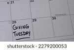 Giving tuesday marked on a...