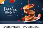 toaster waffle ad on blue... | Shutterstock .eps vector #1979382353