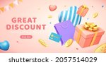3d pink sale ad template.... | Shutterstock .eps vector #2057514029