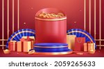 3d podium background for cny.... | Shutterstock .eps vector #2059265633