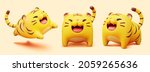 chubby tiger figurines. 3d... | Shutterstock .eps vector #2059265636