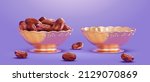 3d dried dates in metallic... | Shutterstock .eps vector #2129070869