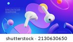 wireless in ear headphones ad.... | Shutterstock .eps vector #2130630650