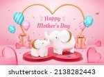 pink mother's day card with... | Shutterstock .eps vector #2138282443