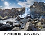 Small photo of THingvellir or Thingvellir national park in Iceland, is a site of historical, cultural, and geological significance, the fissure devides the tectonic plates of America and Eurasia