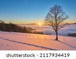   Sunset In The Snowy Bregenzer ...