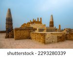 Small photo of The Tomb of Seven Sisters is known in Sindhi as Sateen Jo Aastan and is located on the left bank of the Indus River near Rohri Sindh Pakistan.