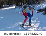 Small photo of Naturlandia, Andorra : 2021 March 20 : Viorel Palici ROM in the 2021 World Triathlon Winter Championships Andorra