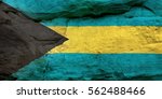 Small photo of Flag of the Commonwealth of the Bahamas painted onto a rock