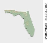 Small photo of Florida Topographic Relief Map - 3D Render