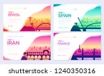 bridges of different countries. ... | Shutterstock .eps vector #1240350316