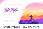 yoga classes on the background... | Shutterstock .eps vector #1674276976