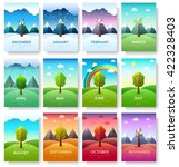 12 months of the year. weather... | Shutterstock .eps vector #422328403
