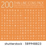 set of thin line icons... | Shutterstock .eps vector #589948823