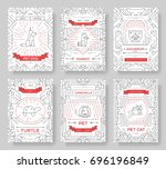 animal vector brochure cards... | Shutterstock .eps vector #696196849