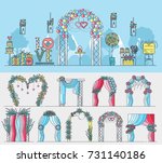 set of chancels for wedding... | Shutterstock .eps vector #731140186