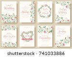 set of flower wedding ornament... | Shutterstock .eps vector #741033886