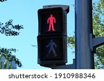 Red Pedestrian Traffic Light On ...