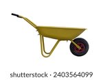 Yellow wheelbarrow is a tool in ...