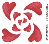 watercolor hearts seamless... | Shutterstock . vector #1642028869