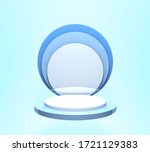 blue 3d render of podium for... | Shutterstock . vector #1721129383