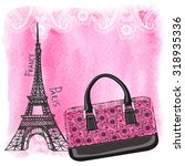 Fashion Handbag With Eiffel...