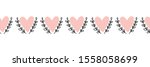doodle hearts seamless vector... | Shutterstock .eps vector #1558058699